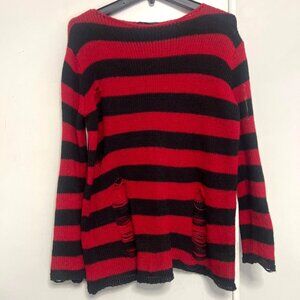 Freddy Krueger Red Striped Sweater Halloween Elms street Costume Size Small